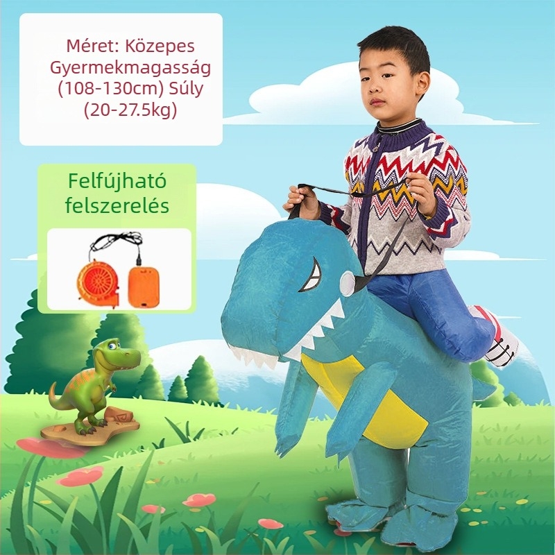 Reds Anime Felfújható dinoszaurusz jelmez gyerekeknek – uniszex, PU bőr, 17 év alattiaknak, anime szerepjátékokhoz