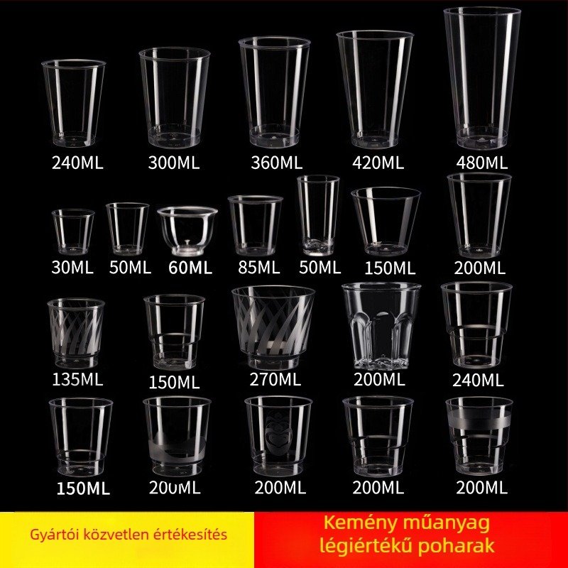 Egyszer használatos PS pohár, kapacitás 100 ml alatt, logó nyomtatás, testreszabott feldolgozás