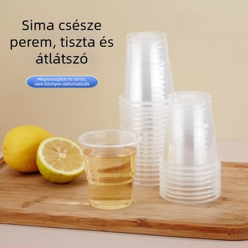 Dingye Vastagított egyszer használatos poharak, átlátszó PP műanyag, hőálló, teához és italokhoz, 50 db