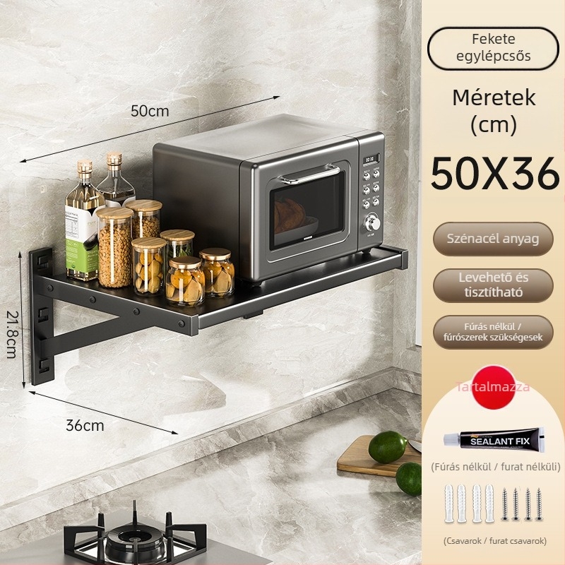 Yijusi fali konyhai tároló – fém, modern minimal stílus, kompatibil mikrohullámú sütőhöz, sütőhöz és rizsfőzőhöz