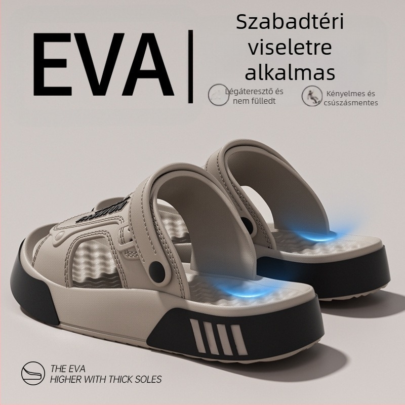 Férfi EVA strandpapucs nyárra – vízálló, csúszásmentes, szagtalan, halászatra és vezetésre, két hordozási mód