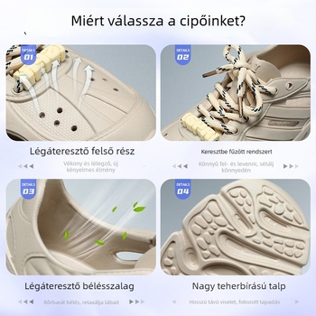 Férfi EVA szandál nyárra – légáteresztő, könnyű, kültéri viselet, fűzővel záródó