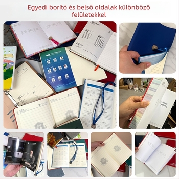 Notesz logóval ellátott, juhbőr borítású notesz, fonott ragasztott kötés, Dowling papír 80 g, 100–200 oldal