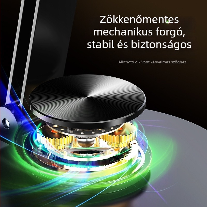 Forgó acél telefon- és tabletartó – asztali, összecsukható, csúszásmentes