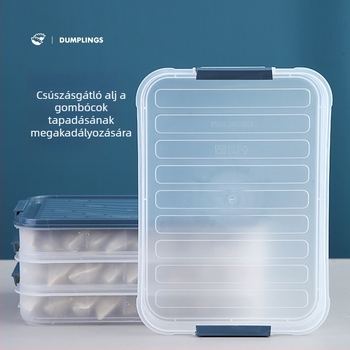 Dumpling Box – többszintes fagyasztó tál, konyhai tároló zárható