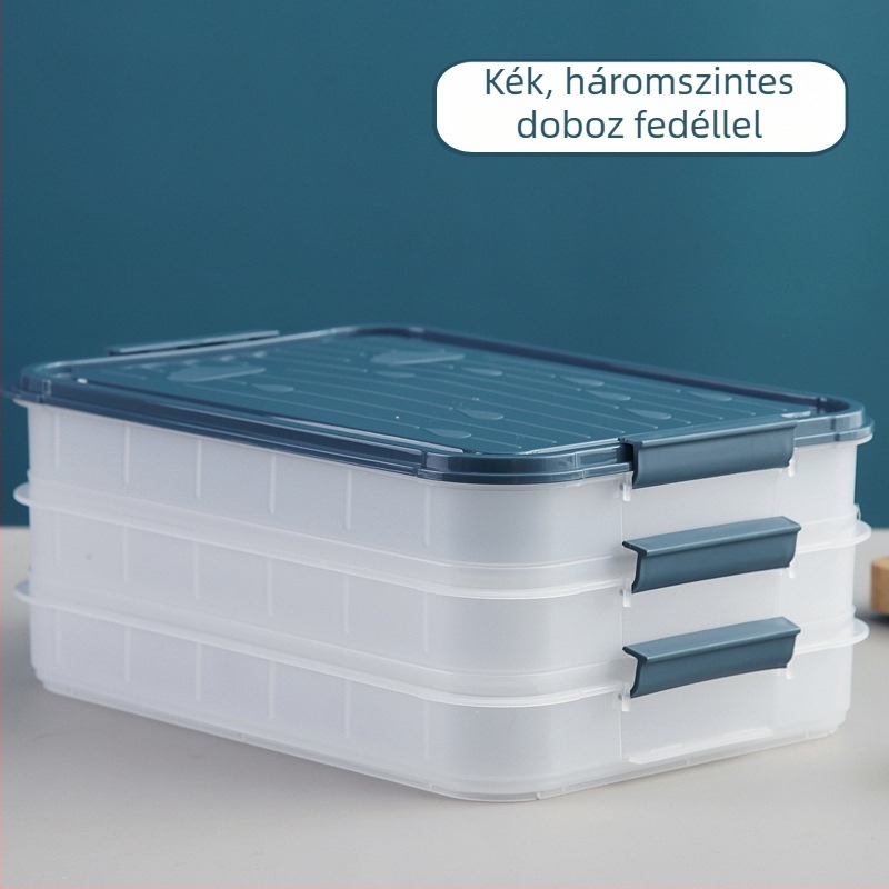 Dumpling Box – többszintes fagyasztó tál, konyhai tároló zárható