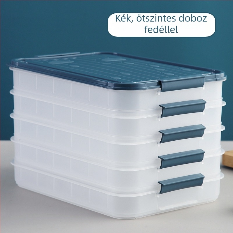Dumpling Box – többszintes fagyasztó tál, konyhai tároló zárható