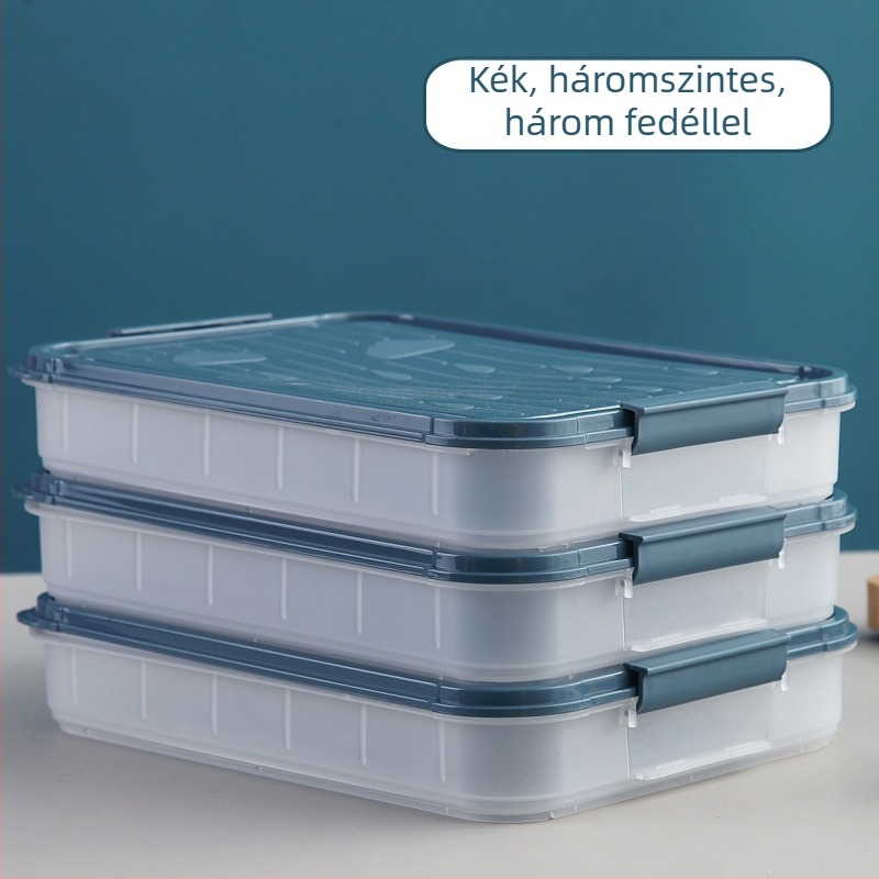 Dumpling Box – többszintes fagyasztó tál, konyhai tároló zárható