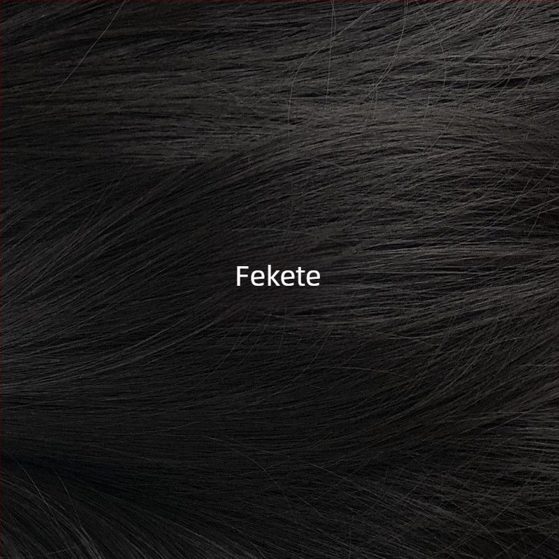 Férfi fejfedős paróka, koreai stílus, középen elválasztott frufru, rövid egyenes haj, hőálló drót