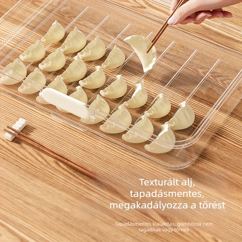 Hűtőszekrénybe való dumpling és wonton tároló doboz – PET, Han zhibin, tapadásmentes, gyorsfagyasztás
