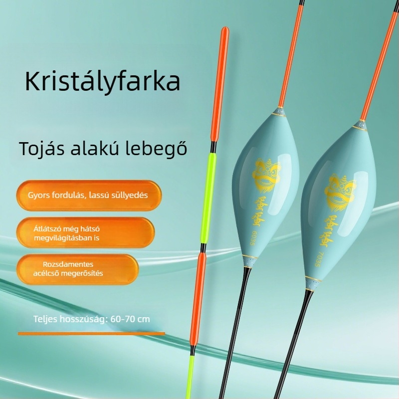 Fisher Hőérzékeny Úszó Kristályfarokkal, Tojás Alakú Formával, Kifejezetten Könnyű Kapásokhoz és Nagy Halakhoz