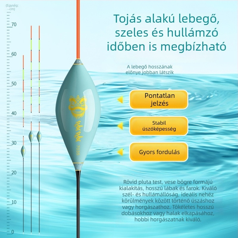 Fisher Hőérzékeny Úszó Kristályfarokkal, Tojás Alakú Formával, Kifejezetten Könnyű Kapásokhoz és Nagy Halakhoz