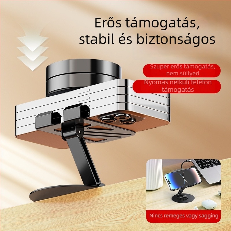 Telefonállvány Lazy stand, szénacél konstrukció, univerzális dizájn, testreszabás támogatott.