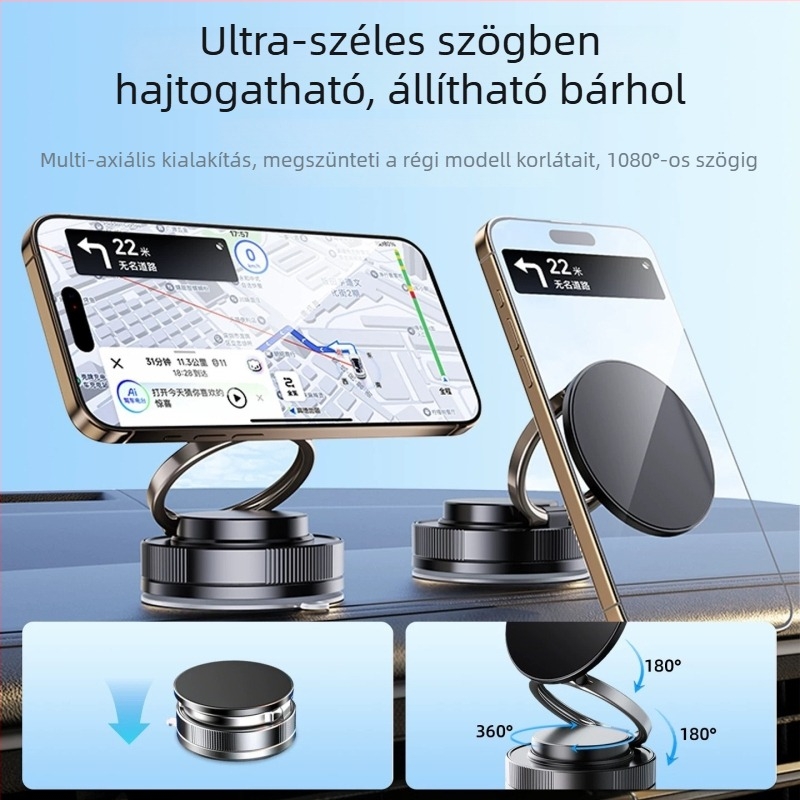 Autótelefon-tartó vákuumos rögzítéssel a műszerfalhoz, univerzális, testreszabható, akkumulátor nélküli.
