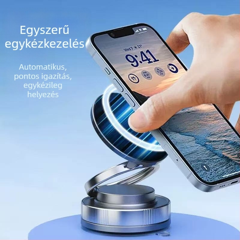 Autótelefon-tartó vákuumos rögzítéssel a műszerfalhoz, univerzális, testreszabható, akkumulátor nélküli.
