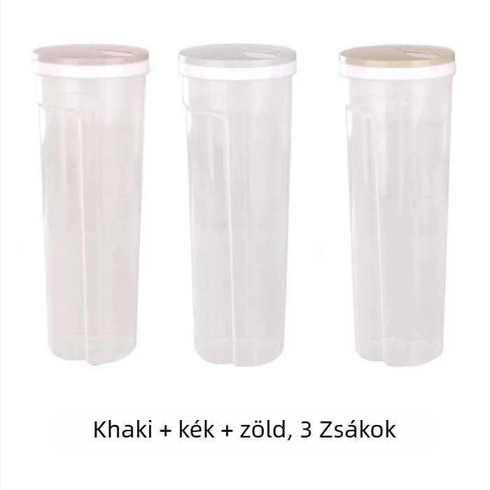 Tészta tároló doboz, műanyagból, 2L kapacitás, porálló, modern minimalista kialakítás