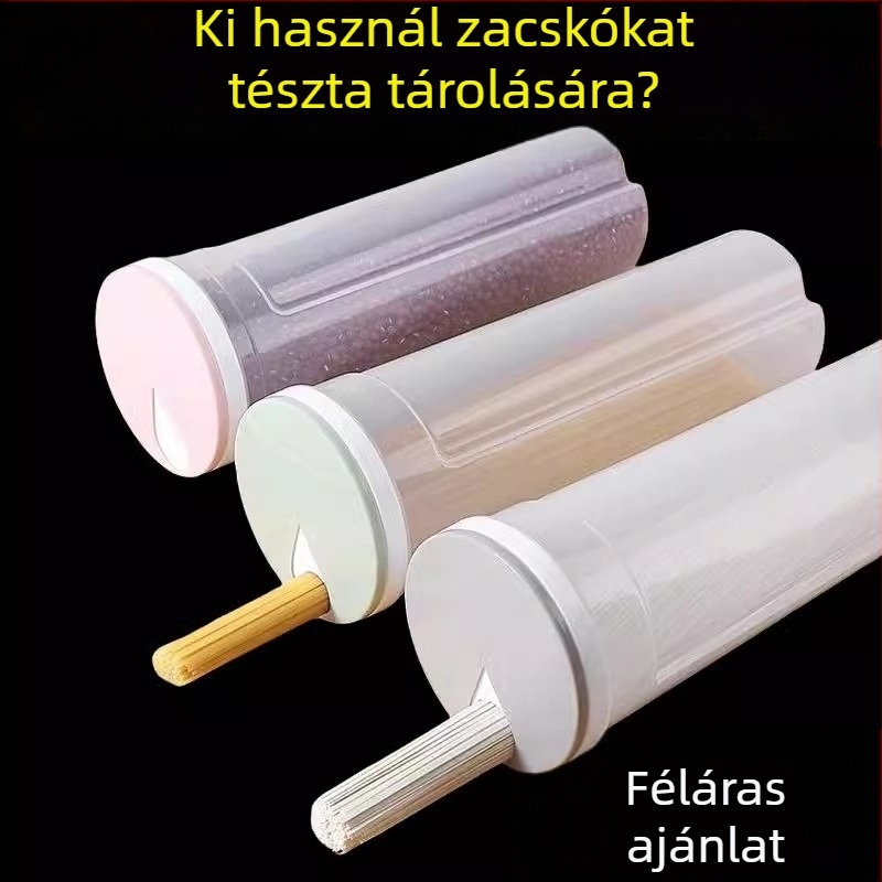 Tészta tároló doboz, műanyagból, 2L kapacitás, porálló, modern minimalista kialakítás