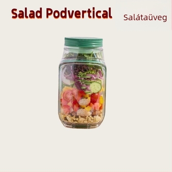 Műanyag saláta tároló edény – szivárgásmentes, 800–1000 ml kapacitás, szabálytalan forma