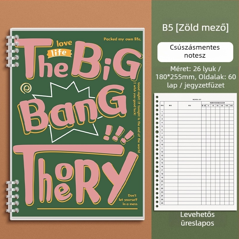 Ébbinghaus Angol Szavak Könyve, levehető oldalakkal, memória szavak és diktálás, 4. szintű tanulási terv, 80 g papír, 100–200 oldal
