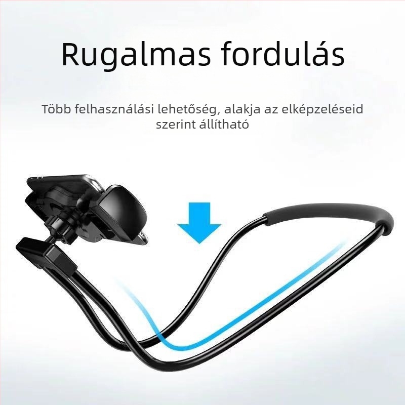 Nyakhoz akasztható telefon-tartó, ötvözetből, hosszított kialakítás, éjjeli- és íróasztal használatra