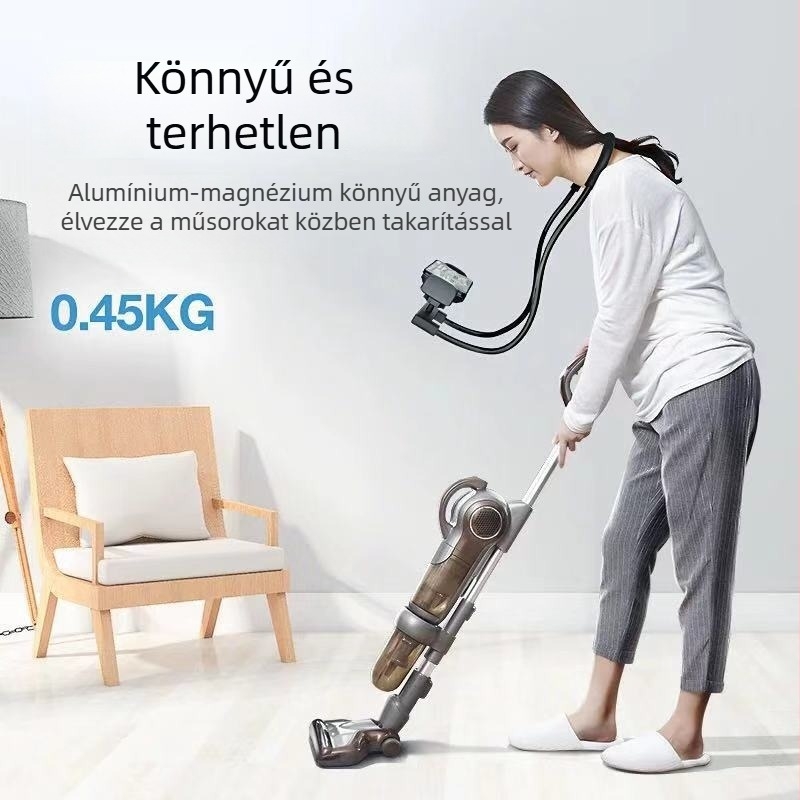 Nyakhoz akasztható telefon-tartó, ötvözetből, hosszított kialakítás, éjjeli- és íróasztal használatra
