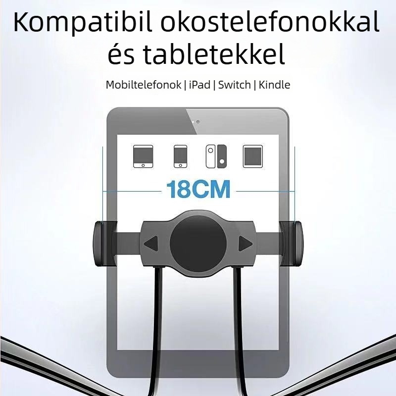 Nyakhoz akasztható telefon-tartó, ötvözetből, hosszított kialakítás, éjjeli- és íróasztal használatra