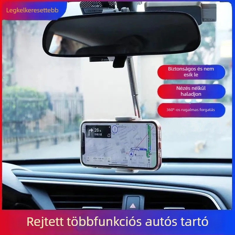 CZ02 modell autós telefon-tartó, visszapillantó tükörre szerelhető, támogatja az egyedi beállításokat és a megrendelés szerinti feldolgozást