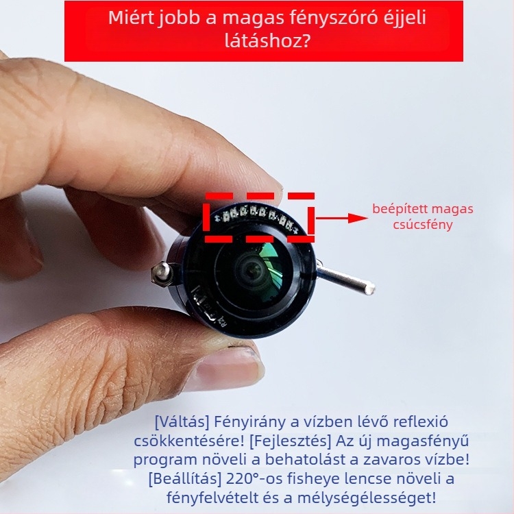 Vízalatti halfigyelő készülék HD kijelzővel, 0.6-30 m mélységtartomány, DC 10-18 V tápegység, modell F965T759579S5J