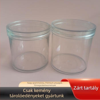 PET műanyag élelmiszeres konzervdoboz kristályfedéllel, 300 ml, testreszabható