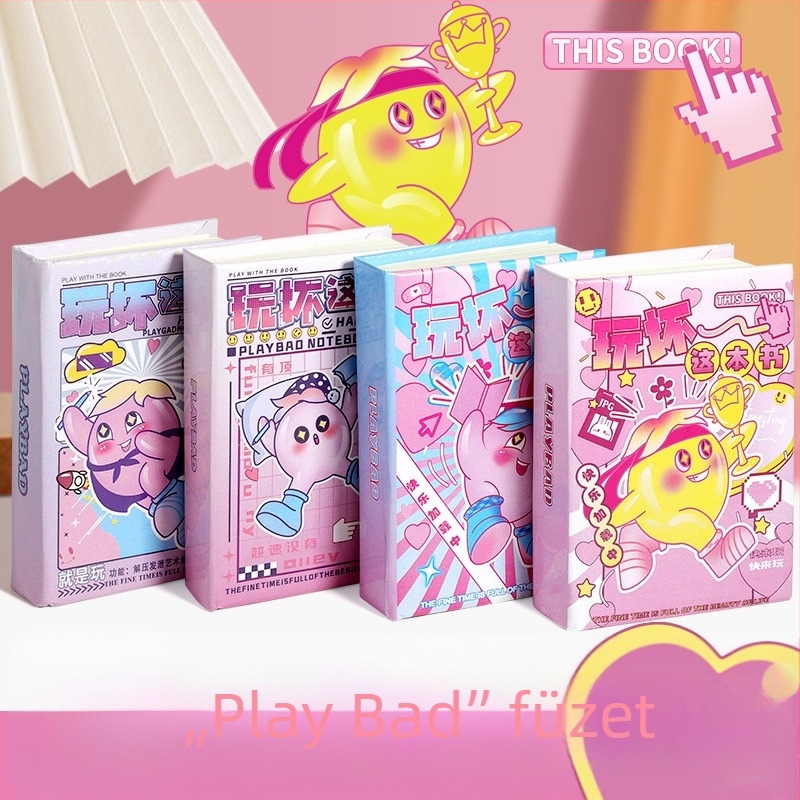 Relaxációs jegyzetfüzet, 176 oldal, ragasztott kötés, papírborító, kawaii japán/koreai stílus