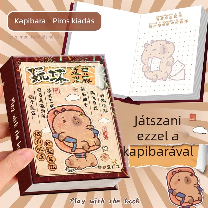 Relaxációs jegyzetfüzet, 176 oldal, ragasztott kötés, papírborító, kawaii japán/koreai stílus