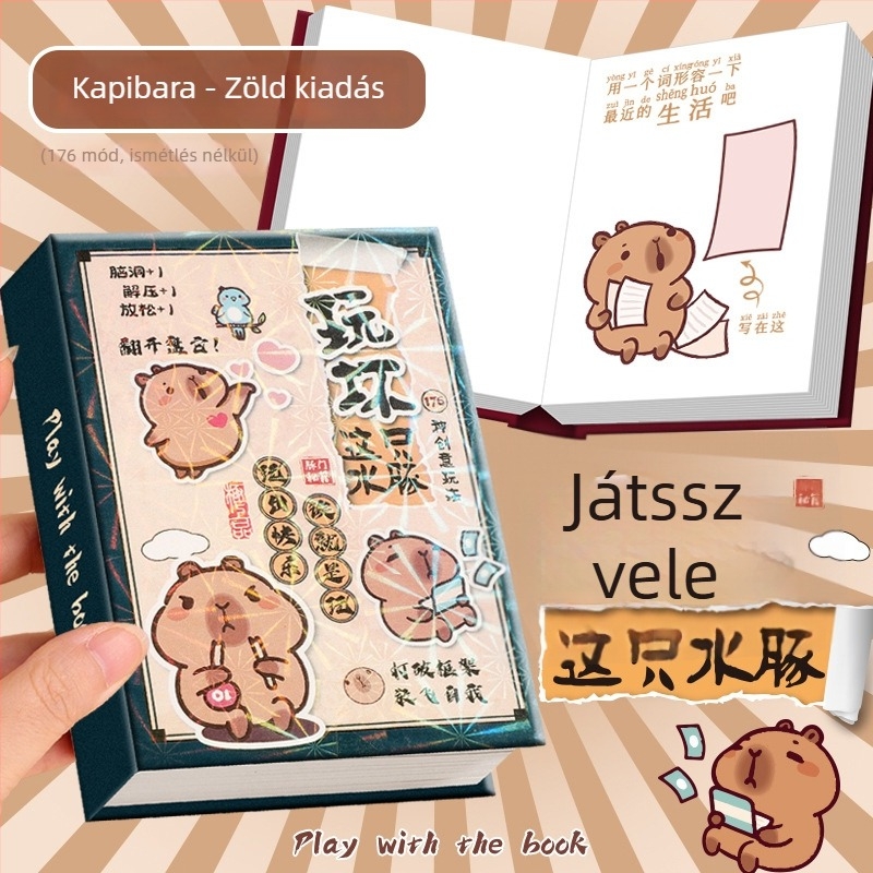 Relaxációs jegyzetfüzet, 176 oldal, ragasztott kötés, papírborító, kawaii japán/koreai stílus