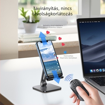 Újratölthető Bluetooth zoomos önarckép-készítő eszköz okostelefonokhoz, távirányítóval fényképezésre, élő közvetítésre, videómegnézésre és oldalak lapozására.