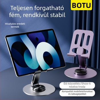 Fém forgó okostelefontartó, összecsukható, univerzális asztali tartó
