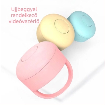 Fingertip Bluetooth ujjgyűrű Selfie-vezérlő Like gombbal és oldalváltóval — Modell Fingertip Praise 01, Bluetooth 5.0, ABS silica gel, kb. 4 g