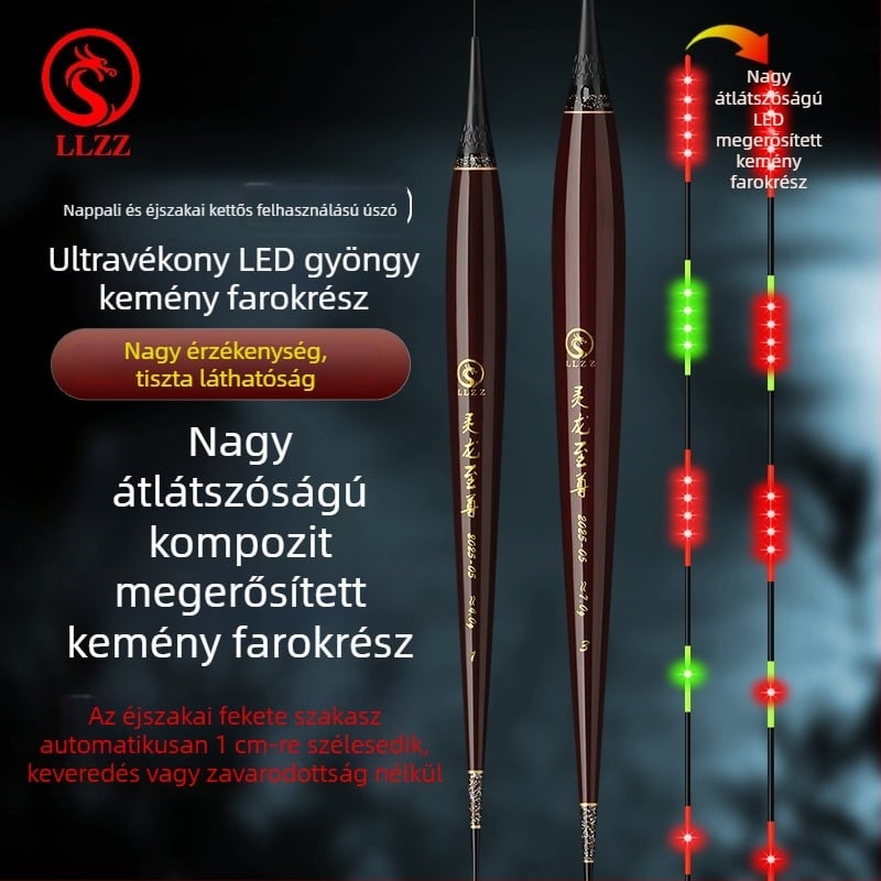 LED elektronikus úszó színt váltó világítással, nappal és éjszaka használható, hosszú dobás nagy halakhoz