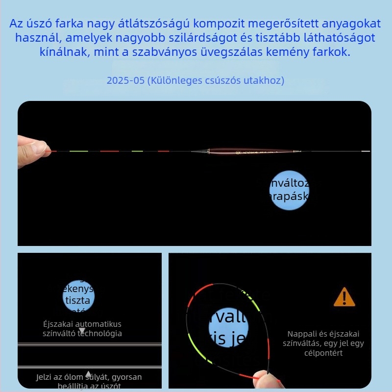 LED elektronikus úszó színt váltó világítással, nappal és éjszaka használható, hosszú dobás nagy halakhoz