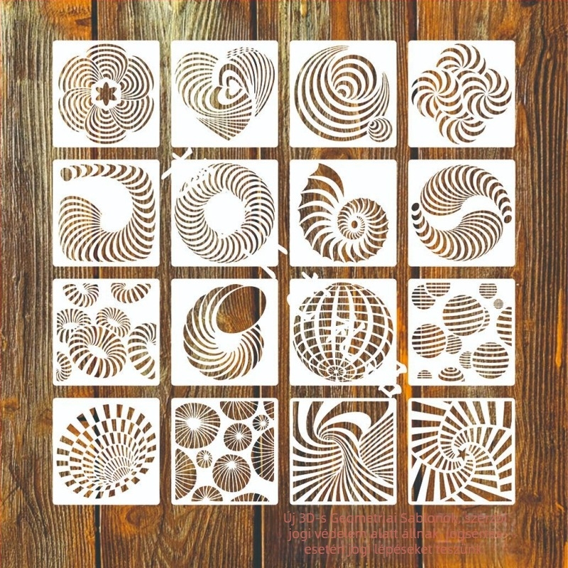 Boteng műanyag DIY festő sablon grafittivel és geometriai mintákkal – üreges rajzlap, segéd a permetezéshez, tesztelés