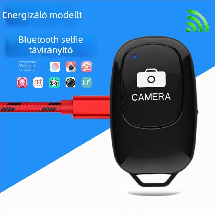 ABshutter3 Újratölthető Bluetooth-szelfibot vezeték nélküli telefon-távvezérlővel élő közvetítéshez – ABS test, Bluetooth 5.0, kb. 10 g