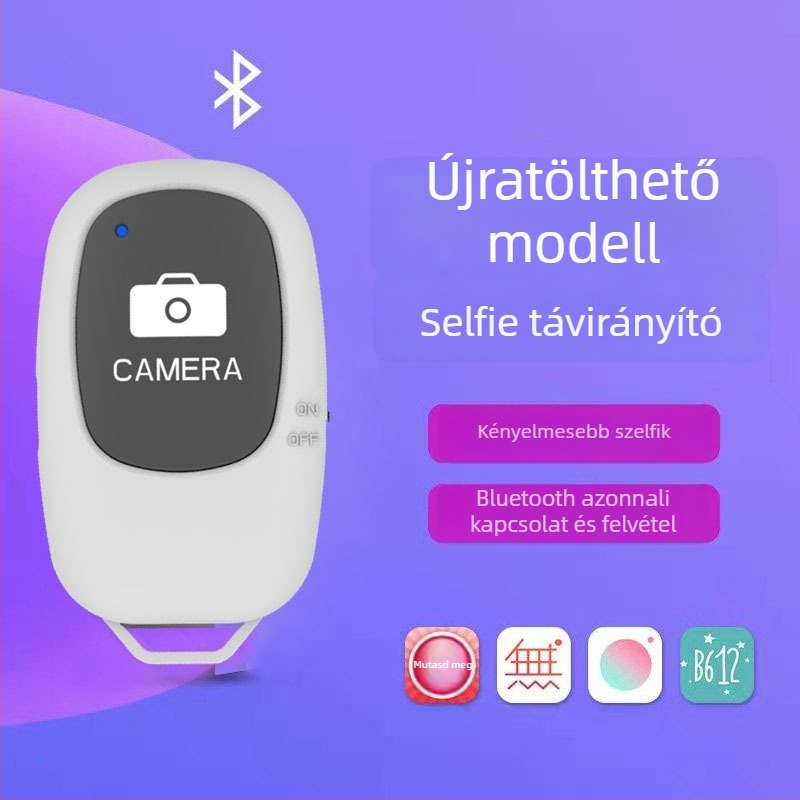 ABshutter3 Újratölthető Bluetooth-szelfibot vezeték nélküli telefon-távvezérlővel élő közvetítéshez – ABS test, Bluetooth 5.0, kb. 10 g
