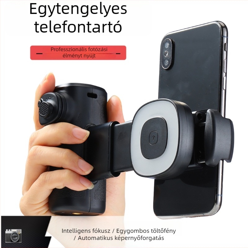 Egytengelyes telefonstabilizátor Bluetooth-selfi világítással, fókuszfunkcióval, élő közvetítéssel, töltőfénnyel és kültéri fotózásra szolgáló fogantyú