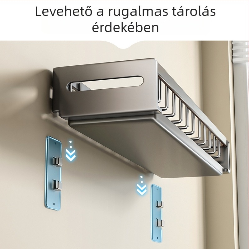 Gunmetal Gray falra szerelhető tál- és tányértartó, mosogató konyhai rendező, fúrás nélkül