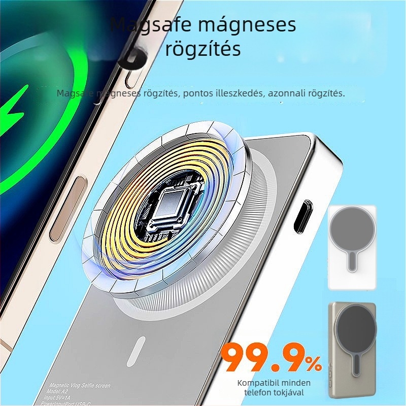 Mobiltelefonhoz készített szelfi osztott képernyős adapter, iPhone hátsó kamerával és MagSafe kijelzővel, Modell X40, Bluetooth 4.0, Műanyag, 100 g