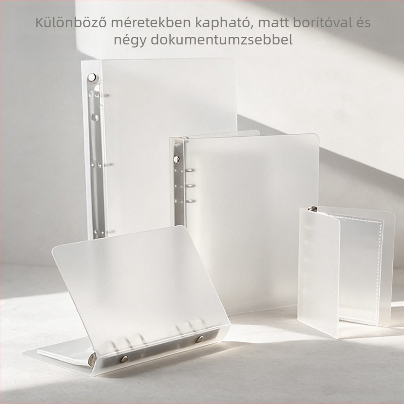 Morning Real 70 matt A4-es 6‑lyukú binder, PP kemény borító, A5 jegyzetfüzet, átlátszó PP tároló táska