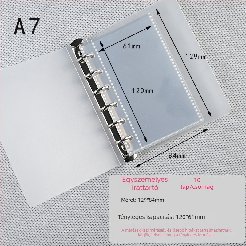 Morning Real 70 matt A4-es 6‑lyukú binder, PP kemény borító, A5 jegyzetfüzet, átlátszó PP tároló táska