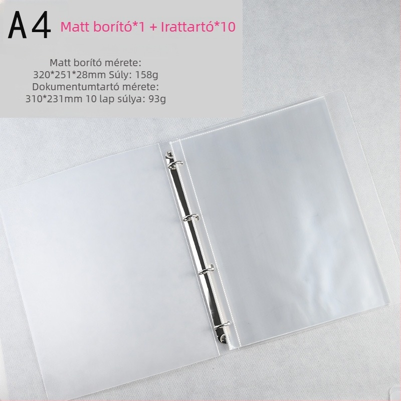 Morning Real 70 matt A4-es 6‑lyukú binder, PP kemény borító, A5 jegyzetfüzet, átlátszó PP tároló táska
