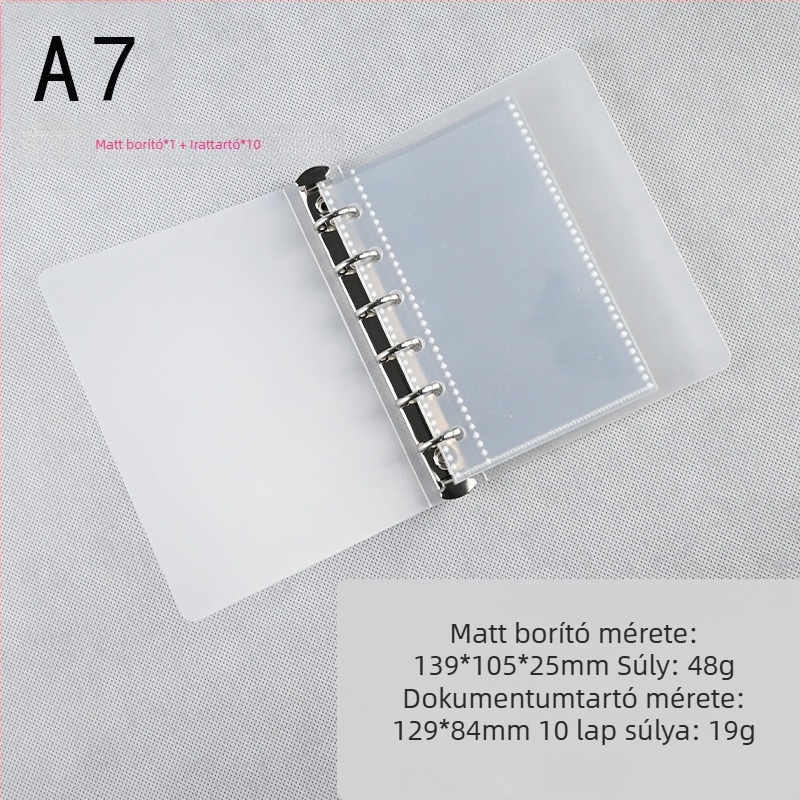 Morning Real 70 matt A4-es 6‑lyukú binder, PP kemény borító, A5 jegyzetfüzet, átlátszó PP tároló táska