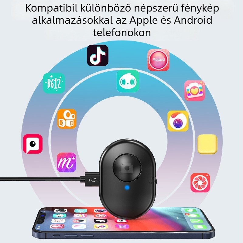 Selfie bot Bluetooth távirányító - ABS anyag, Modell 001, Bluetooth 3.0, 0.02 kg