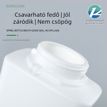 HDPE négyszögletes porflakon flip-top kupakkal és tömítőgyűrűvel, 700 g kapacitás, testátmérő 96 mm, magasság 186 mm