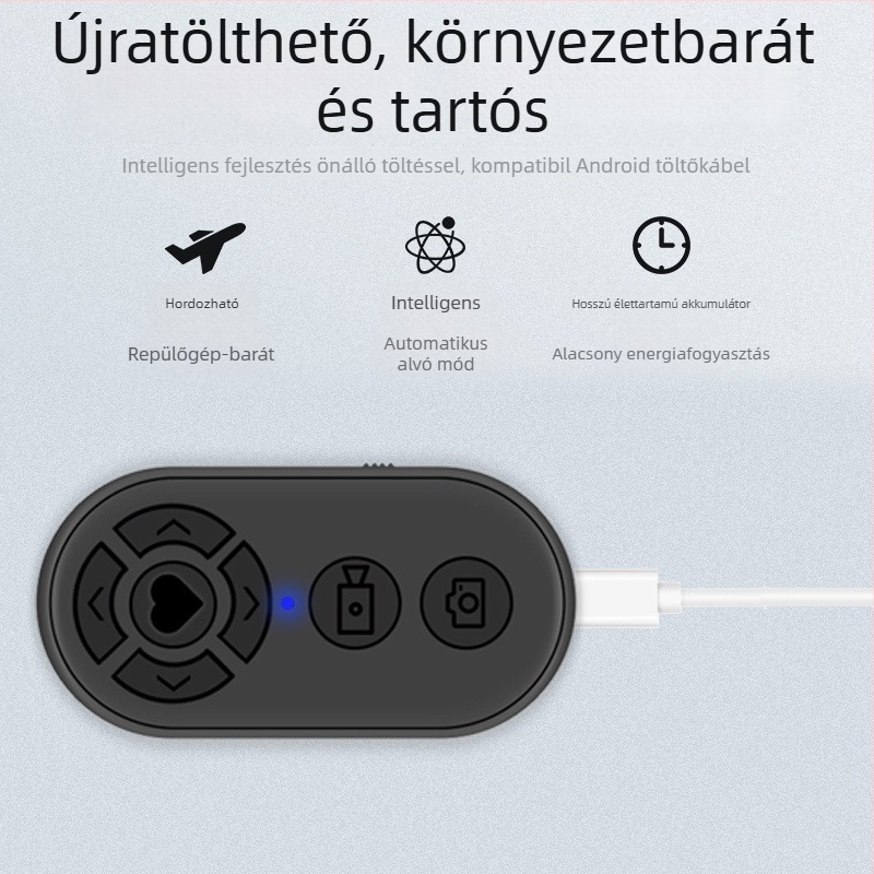 Tölthető, vezeték nélküli Bluetooth selfie távvezérlő okostelefonhoz — modell 00, ABS ház, Bluetooth 4.0, márka Tatarina